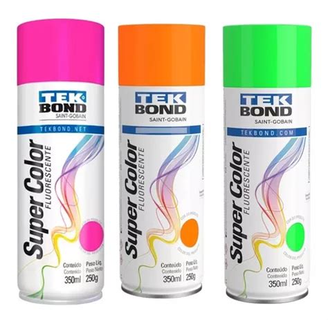 Spray De Tinta Fluorescente Cores Uso Geral Tekbond 350ml MercadoLivre