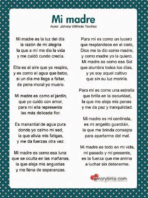 Poema Para El Dia De La Madre Pdf En 2023 Poemas Para Mama Poemas