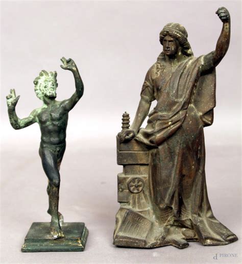 Lotto Composto Da Due Sculture In Metallo E Bronzo Raffiguranti Fauno E