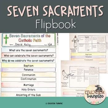 Seven Sacraments Flipbook Seven Sacraments Tab Book Catholic Version