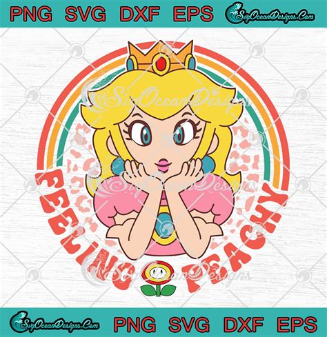 Feeling Peachy Princess Peach Retro SVG Nintendo Super Mario Birthday