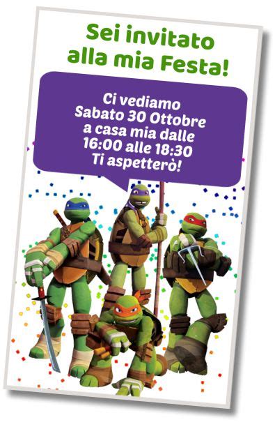 Migliori Invito Tartarughe Ninja Whatsapp Digital