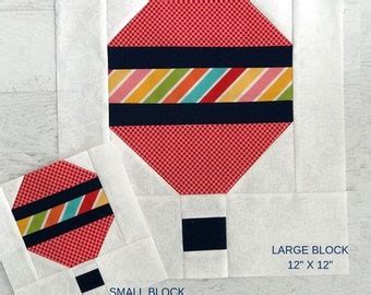 Hot Air Balloon Quilt Block PDF Pattern Etsy