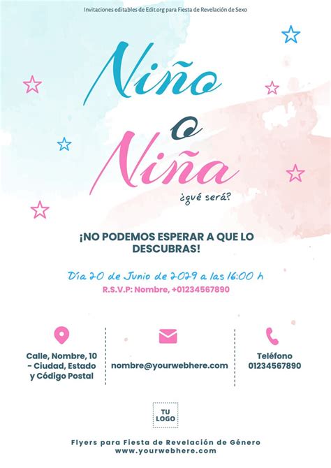 ¿niño O Niña Crea Invitaciones De Revelación De Sexo