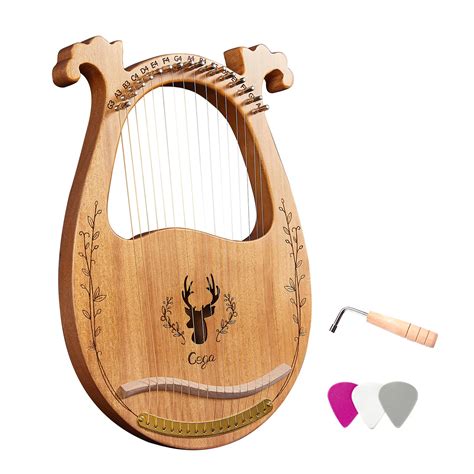 String Wooden Lyre Harp Resonance Box String Instrument With Tuning