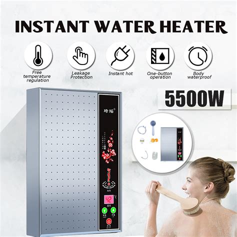 5500W 220V Tankless Water Heater Instant Electric 3s Hot Water Boiler