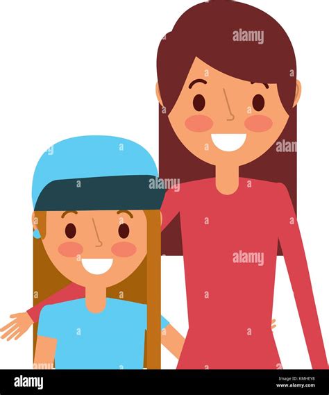 Cute Mom Embracing Her Teen Daughter Stock Vector Image And Art Alamy