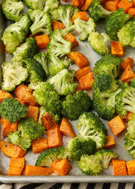 Roasted Broccoli And Sweet Potatoes Vegetable Recipes