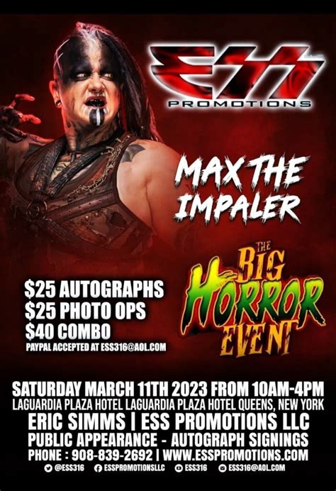 Max The Impaler at The Big Horror Event | ESS Promotions LLC