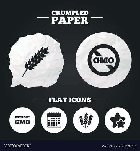 Agricultural Icons Gmo Free Symbols Royalty Free Vector