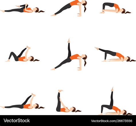 Leg Extension Yoga Poses Set Royalty Free Vector Image