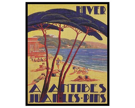 Poster Master Travel Poster Vintage Juan Les Pins Wall Art Antibes