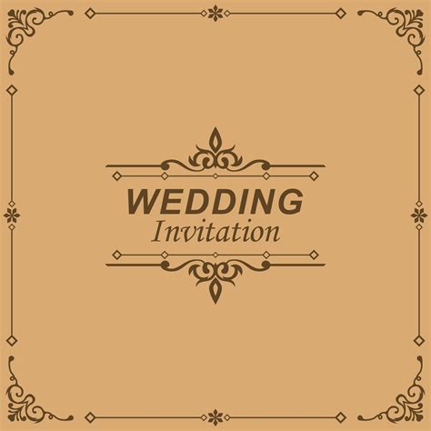 Vintage Style Wedding Invitation Cover Template 37268402 Vector Art At