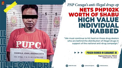 Surigao Pnp Caragas Anti Illegal Drugs Op Nets Php102k Worth Of Shabu