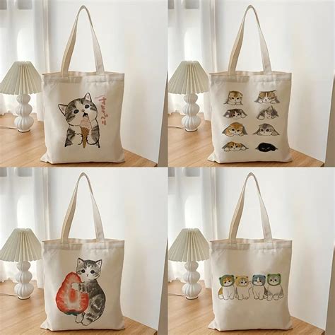 Pc Niedlichen Katzen Gep Ck Taschen Harajuku Cartoon Vintage Shopping