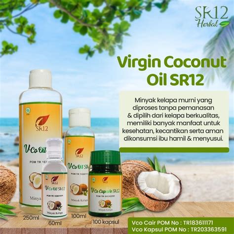 Jual VCO SR12 Virgin Coconut Oil 60ml 100ml 250ml Kapsul Vico