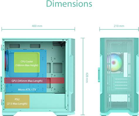 Buy Vetroo M Compact Computer Case Micro Atx Mini Itx Mint Green