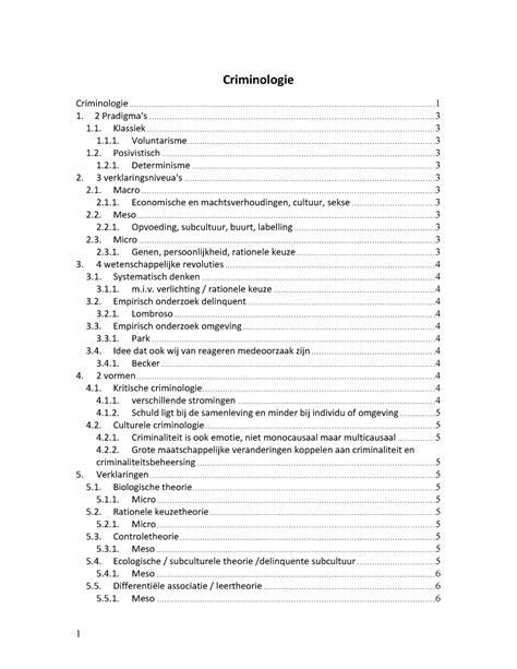 Criminologie Tentamenstof Samenvatting Criminologie Studeersnel