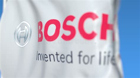 Bandera Que Agita Con El Logotipo Gmbh De Robert Bosch Primer