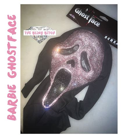 Ghostface Bling Crystal Rhinestone Scream Mask Pink Etsy