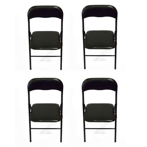 Lot De Chaises Pliantes Noir Structure Noir Cdiscount Maison