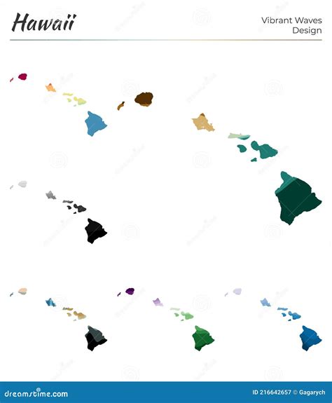 Set Of Vector Maps Of Hawaii Stock Vector Illustration Of North