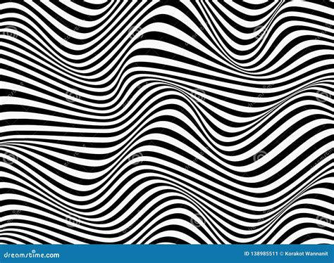 Abstract Background of Black and White Stripe Line Pattern Wavy Design ...