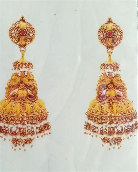 Tops Golden Gold Earrings Jhumka Design At Rs 167120pair In Kamareddi
