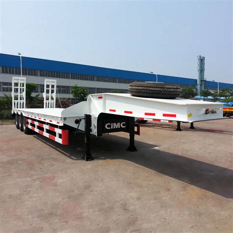 CIMC Multi Axle Low Bed Container Trailer Hydraulic Low Bed Trailer