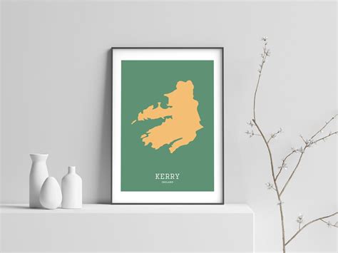 Kerry Map Print // Map of Kerry Print // Kerry Art Print // Kerry Map ...