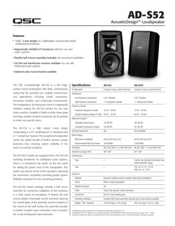 Qsc Ad S D Spec Sheet Manualzz