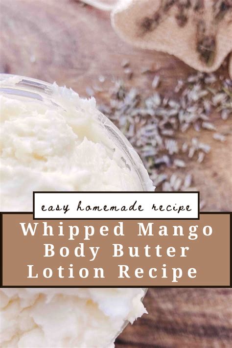 Homemade Whipped Mango Body Butter Lotion Recipe In Lotion