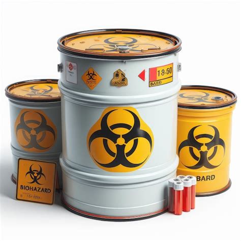 Premium Ai Image Radioactive Waste Barrel Isolated White