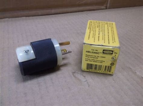 HBL5366C Hubbell NEW In Box Plug 5 20P 20A 125VAC 2 Pole 3 Wire