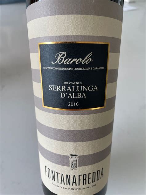 2016 Fontanafredda Barolo Serralunga D Alba Italy Piedmont Langhe