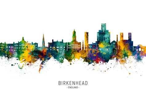 Skyline Von Birkenhead England Michael Tompsett Als Kunstdruck Oder