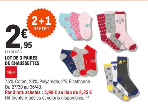 Promo Lot De Paires De Chaussettes Tissaia Chez E Leclerc Icatalogue Fr