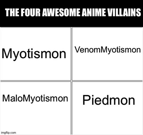 THE FOUR AWESOME ANIME VILLAINS VenomMyotismon Myotismon