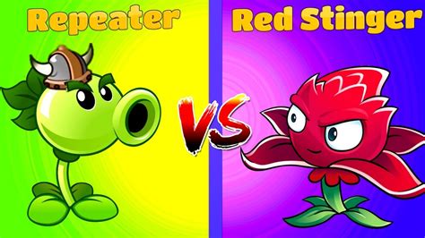 Plants Vs Zombies 2 Repeater Vs Red Stinger Youtube