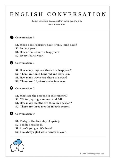 English Conversation Practice Exercise Time And The Calendar