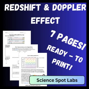 Redshift and the Doppler Effect Virtual Lab - Digital Resource - Editable