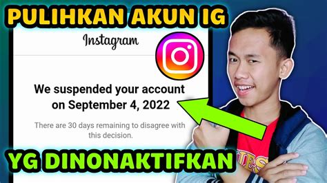 Cara Mengembalikan Akun Ig Yang Dinonaktifkan YouTube