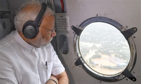 PM Narendra Modi Conducting Aerial Survey Of Kerala Floods