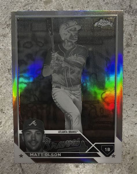 Matt Olson Topps Chrome Negative Refractor Parallel Sp