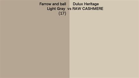 Farrow And Ball Light Gray 17 Vs Dulux Heritage RAW CASHMERE Side By