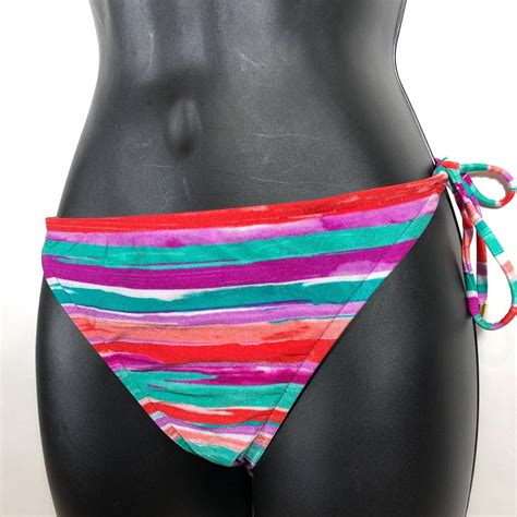 Mossimo XL Sunset Stripes Bikini Bottom Side Tie NEW Depop