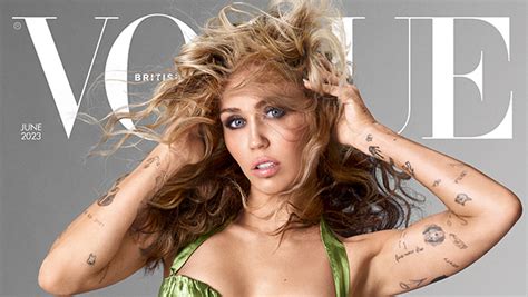 Miley Cyrus In Lingerie On British ‘vogue’ Cover Photos Hollywood Life Showbizztoday