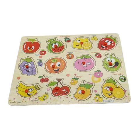 Puzzle Lemn Buton Fructe DecoToys Ro