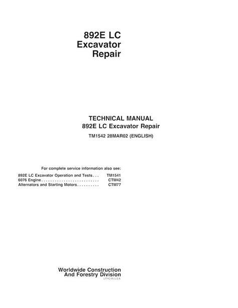 John Deere Elc Excavator Pdf Repair Technical Manual