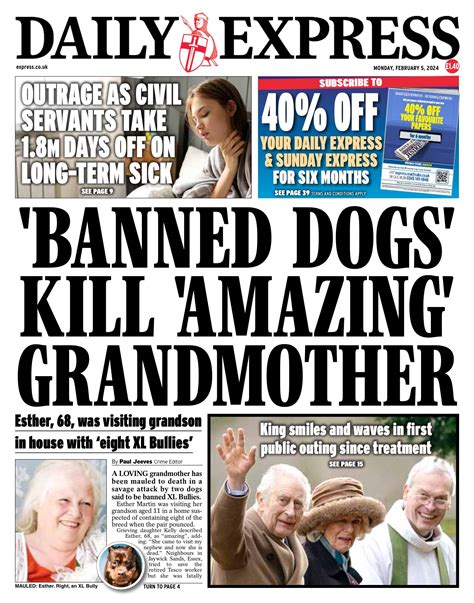 Daily Express Front Page 5th Of February 2024 Tomorrows Papers Today